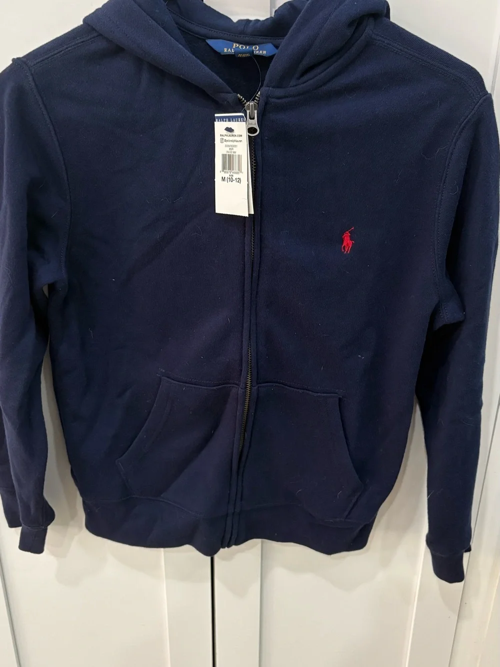 Ralph Lauren Kids Navy Hoodie with Red Pony Embroidery